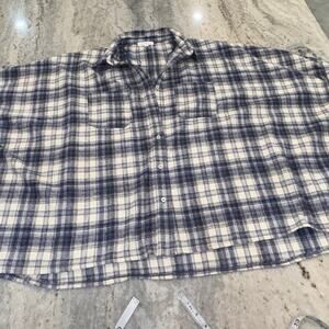 Mable Oversized Large Poncho Plaid Short Sleeve Anthropologie